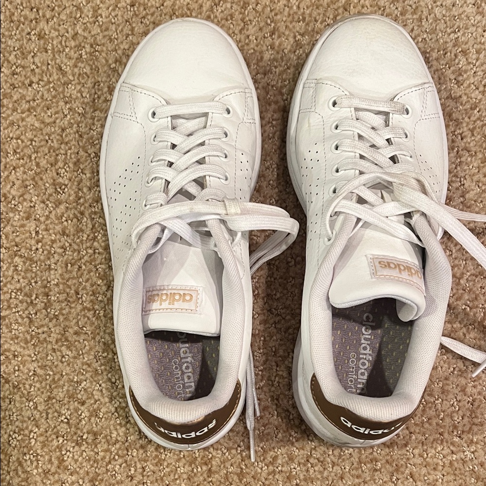 Adidas White and Brown Casual Sneakers